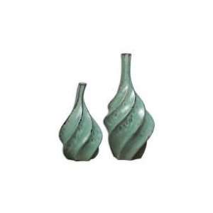  Uttermost 19430 Hasina Vase in Pale Aqua Set of 2,