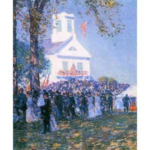  Harvest in a village in New England by Hassam canvas art 