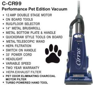   CR99 Pet Edition Upright Vacuum Cleaner New 11120007732  