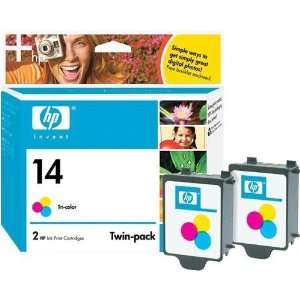  HP C9342BN 14 Tri Color Ink Cartridge (Twin Pack 
