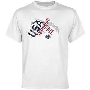  USA Swimming White Dive T shirt