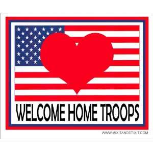  Welcome Home Troops USA Flag Car Magnet Automotive