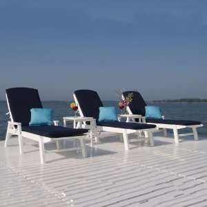  PolyWood Nautical Chaise Lounge Set Patio, Lawn & Garden