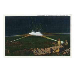   Firing at Night, Infantry School Premium Poster Print