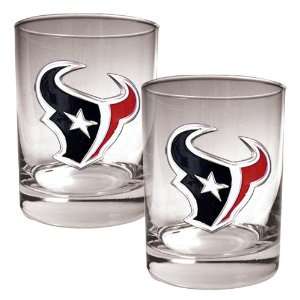  Houston Texans 2 Piece 14 oz. Rocks Glass Set   Great 
