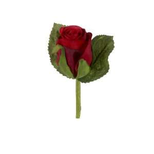  Mini Red Silk Rose Boutonniere 