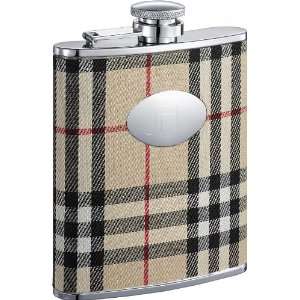   Plaid Wrapped Stainless Steel 6oz Liquor Hip Flask