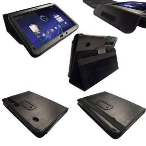 iGadgitz Black Genuine Leather Case Cover for Motorola Xoom Android 