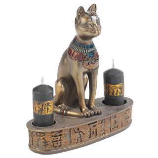 Classic Ancient Egyptian Art  Bastet Cat Goddess Statue  Candle 