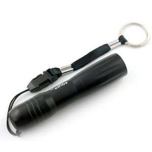  Brand New Aluminium LED Flashlight 3W 130Lux Black with 