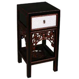  EXP Handmade Asian Furniture   30 White & Black Wood End 