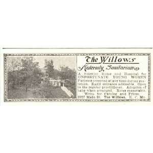   Ad Willows Maternity Sanitarium Home Unwed Mothers   Original Print Ad