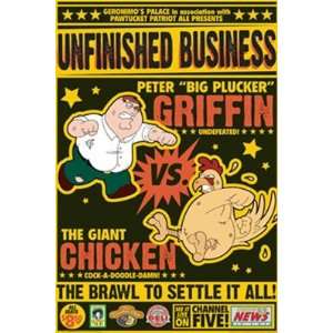  Family Guy Peter Vs Giant Chicken Cartoon TV Poster 24 x 