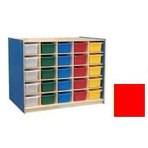   CC0048M R Mobile 25 Cube Storage Unit with Red Sides