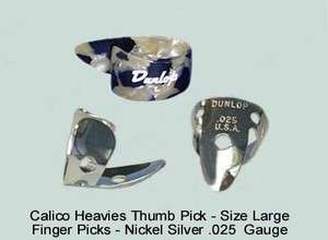   SET Large Calico HEAVIES Thumb, Nickel Finger 025, Banjo Dobro Lap