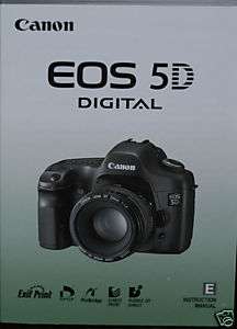 Canon EOS 5D 5D Instruction Owners Manual EOS5D Book  