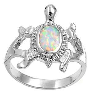  Sterling Silver Lab Opal Ring   3mm Band Width   18mm Face 