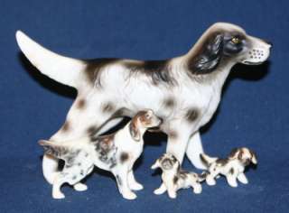 Vintage Setter Retriever Dog Figurines Family Group Set  