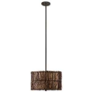 Uttermost 58 Inch Woodland 3 Lt Hanging Shade Ceiling Light Fixture 