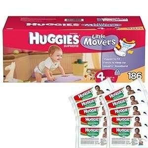   Little Movers Size 4; 186 Ct Plus 80 Ct Wipes 