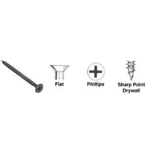   Head Phillips Sharp Point Drywall Screws Pack of 100 by CR Laurence
