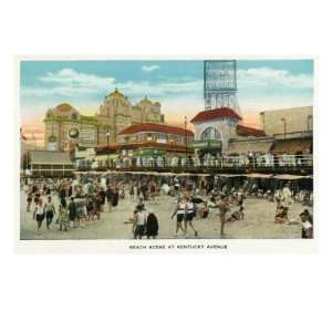  Atlantic City, New Jersey   Beach Scene at Kentucky Avenue 