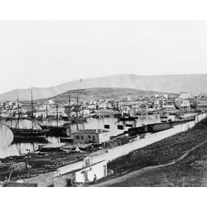  1800s photo Piraeus. Harbor of Athens graphic.