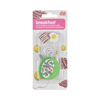 Cereal Bacon Egg DCI Universal Ear Bud Headset 3.5mm Cord Wrapper 