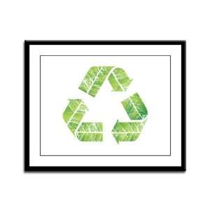    Framed Panel Print Recycle Symbol in Leaves 