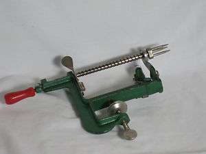   Peeler Antique Cast Metal Green Silver Red Plastic Handle UNMARKED