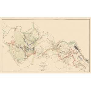   & FREDERICKSBURG VIRGINIA (VA) CIVIL WAR MAP 1863