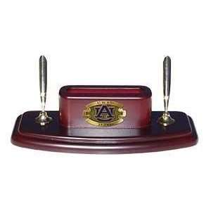  Auburn Tigers Wooden Desk Set W/Pens/Card Holder NCAA 