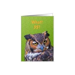  35th Birthday Card with Great Horned Owl Bird Card Toys 