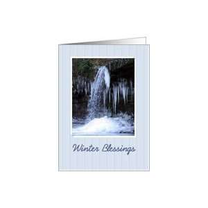 Seasons   Winter, Frozen Waterfall Card