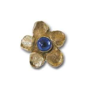  Flower Design Cabinet Knob W/Blue Stone