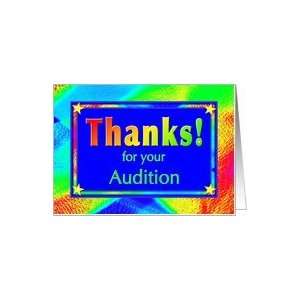  Audition Thank You With Bright lights and Stars Card 