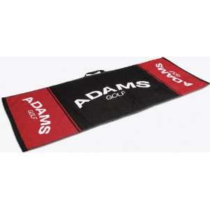  Adams Golf Players Towel 16X32   Black/White/Red Sports 