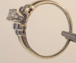 platinum .28cttw diamond engagement ring 3.2g vintage estate antique 5 