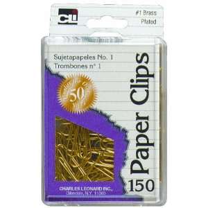  Charles Leonard Clips   Paper   Reusable Box   #1 Brass 