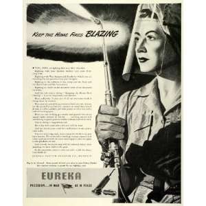  1943 Ad Eureka Vacuum Cleaner Co Homefront WWII Woman 