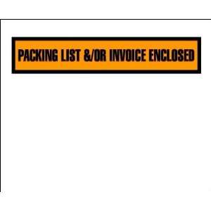  4 1/2 x 5 1/2 Orange Packing List &/or Invoice Enclosed 