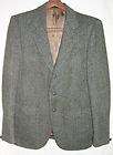 Vtg Orvis Moss Green Brown Harris Tweed Jacket Made in England 42 42R 