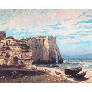   at Etretat After the Storm, By Courbet Gustave 