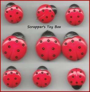   Buttons Scrapbooking Sewing Bugs Summer Garden Ladybird Insects Aphids