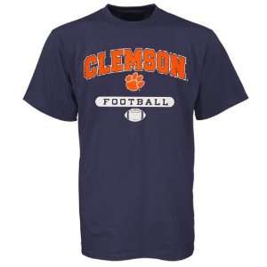   Clemson Tigers Navy Blue Football T shirt (Small)