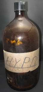 Large Apothecary Vintage Pharmacy Bottle   Brown Glass Round Bottle w 