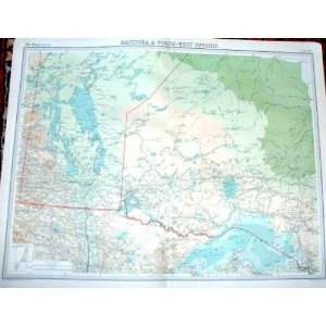  Manitoba & Ontario 1920 Large 23X18 Antique Map Canada 