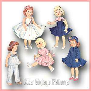 Vtg Doll Clothes Dress Pattern ~ 21 22 Sweet Sue, Cissy, Miss Revlon 