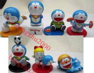 7PCS New Cute Doraemon Anime Cartoon Figures Toy # Swim Doll  