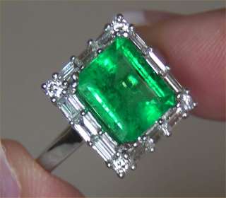 Vintage Estate 5.14 ct Natural SI Colombian Emerald Diamond Ring Solid 